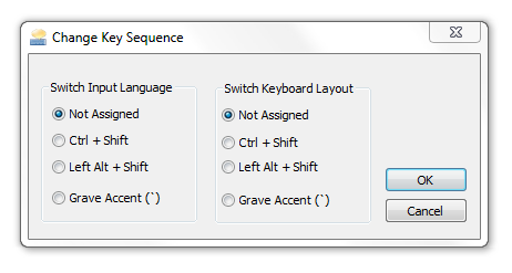 Change Key Sequence to Not Assigned