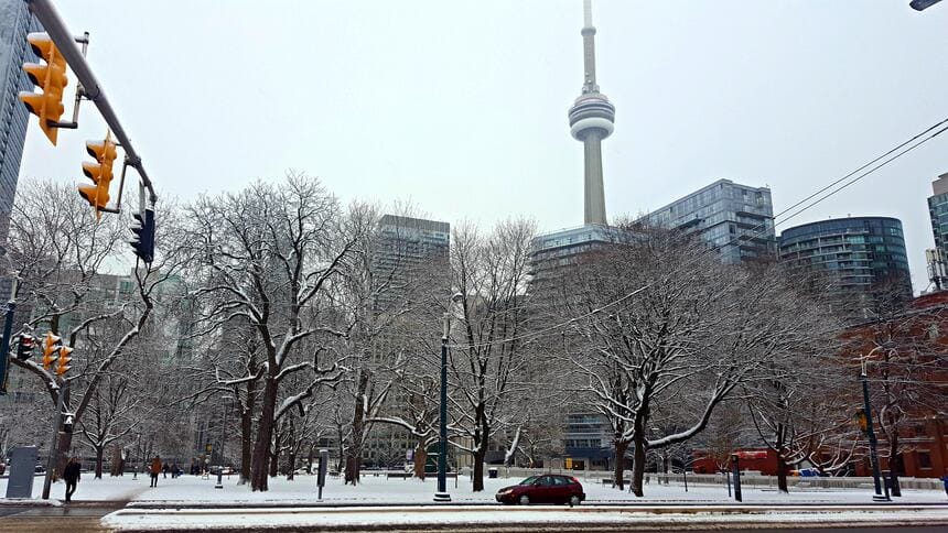 A dark and dreary winter day